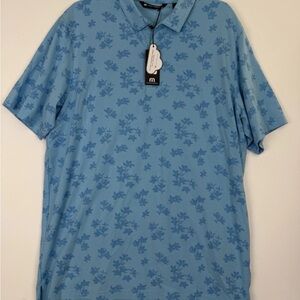 Travis Matthews Port Day Men’s Polo Size S Blue Short Sleeve New With Tags￼